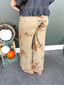 Flower Print Washed Stretchy Jeans