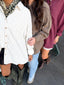 Pinstripe Oversized Soft Button Up Top