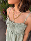 Keyhole Ruffled Midi Dress
