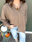 Pinstripe Oversized Soft Button Up Top