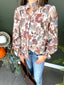 Lace Trim Floral Print Button Down Top