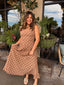 Polka Dot Strapless Midi Dress