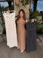 Polka Dot Strapless Midi Dress
