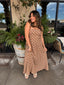 Polka Dot Strapless Midi Dress