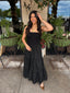 Strapless Mixed Media Lace Dress