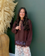 Chocolate Lace Trim Sweater