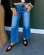 Stretchy HR Crop Wide Leg Jean