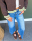 Stretchy HR Crop Wide Leg Jean