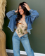 Distressed Cropped Denim Jacket