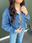 Distressed Cropped Denim Jacket