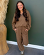 Star Detail Mocha Sweat Set