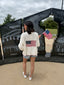 American Flag Contrast Stitch Cardigan