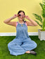 Washed Denim Wide Leg Overalls