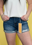 Dark Wash MR Cuffed Shorts
