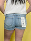 Light Wash Slouchy Jorts w/ Embroidered Details