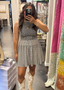 Sleeveless Gingham Smocked Dress