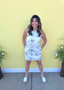 Sleeveless Floral Pattern Mini Dress
