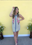 Sleeveless Striped Embroidered Dress