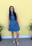 Sleeveless Floral Denim Dress