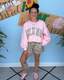 Lt Pink Embroidered Sweatshirt