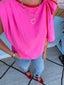 Asymmetric Pleated Shoulder Top