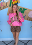 Pink/Leopard Puff Sweatshirt
