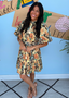 Floral Belt Detail Mini Dress