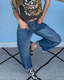 Pleated Barrel Two Toned Jean
