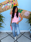 Embroidered Crop Flare Jean