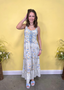 Ruched Strap Floral Midi Dress