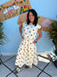 Pleated Polka Dot Midi Skirt