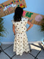 Pleated Polka Dot Midi Skirt