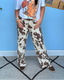 Cow Print Wide Leg Jean