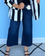 Dark Wash Tummy Control HR Crop Wide Jeans