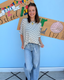 Round Neck Dolman Stripe Top