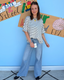 Round Neck Dolman Stripe Top