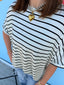 Round Neck Dolman Stripe Top