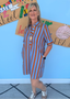 Short Sleeve Stripe Mini Dress
