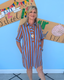 Short Sleeve Stripe Mini Dress