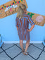 Short Sleeve Stripe Mini Dress