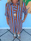 Short Sleeve Stripe Mini Dress