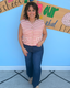 Stripe Button Top with Pocket Detail