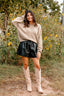 Back Velvet Bow Detail Pullover Sweater