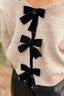Back Velvet Bow Detail Pullover Sweater