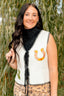 Western Detail Stitch Edge Sweater Vest
