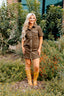Suede Short Sleeve Dress
