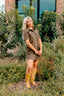 Suede Short Sleeve Dress