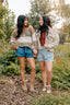 Printed Corduroy Babydoll Jacket