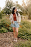 Printed Corduroy Babydoll Jacket