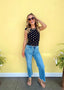 Polka Dot Boat Neck Knit Top